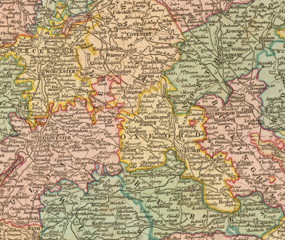 Alte Karte von Großbritannien, 1801 von Faden - England, Wales, Schottland, Straßen, Kanäle, Posttrainer