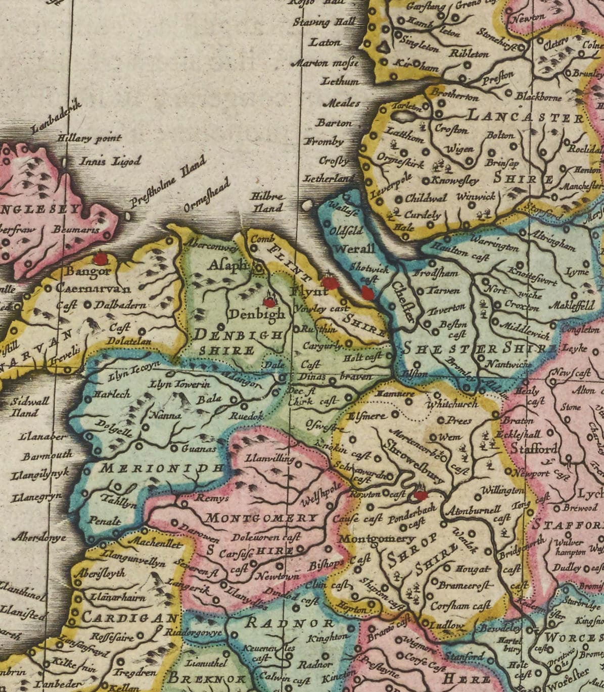 Old Map of England & Wales in 1665 by Joan Blaeu - Rare Chart With Anc ...