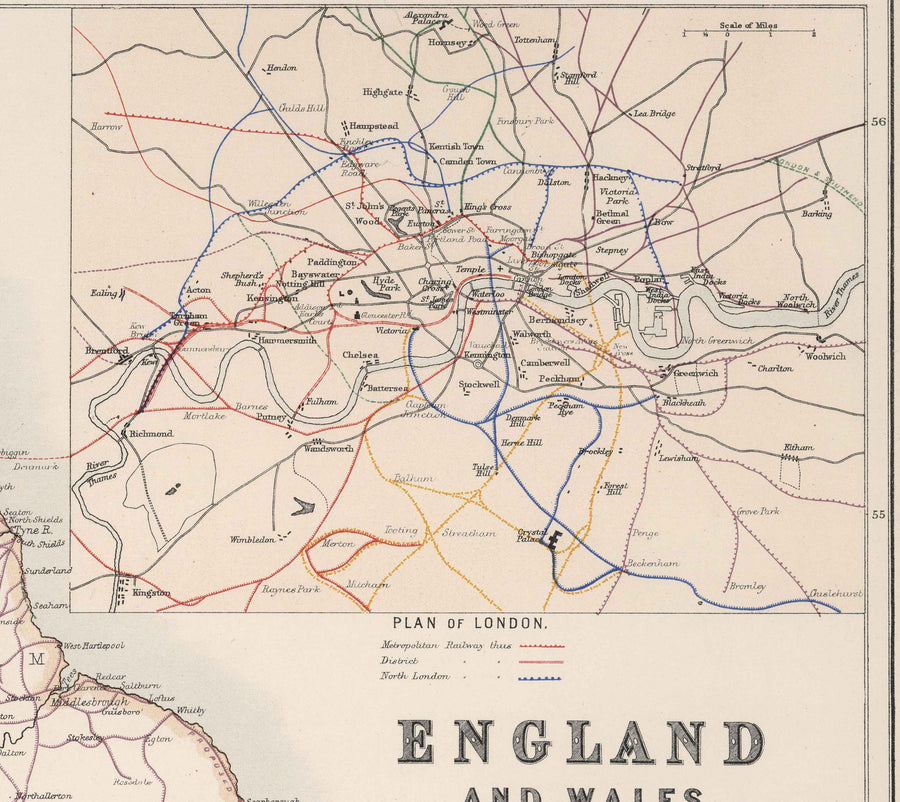 Ancienne carte ferroviaire de l&