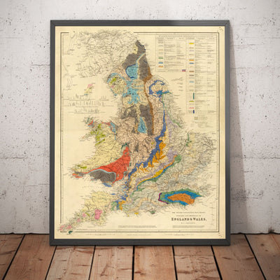 Old Geology & Railway Map of England and Wales, 1834 - Geologist Map