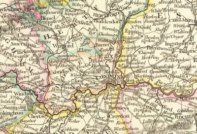 Alte Karte von England und Wales im Jahr 1832 von John Arrowsmith - Städte, Grafschaften, Straßen, Eisenbahn