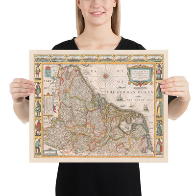 Alte Karte der geringen Länder von John Speed, 1627 - Niederländer, Niederlande, Belgien, Luxemburg, Flandern, Belgica