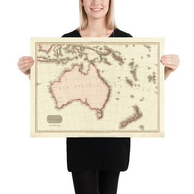 Ancienne carte d'Australie par John Pinkerton, 1813 - Australasie, Océanie, Mélanésie - Colonie pénitentiaire de Nouvelle-Galles du Sud