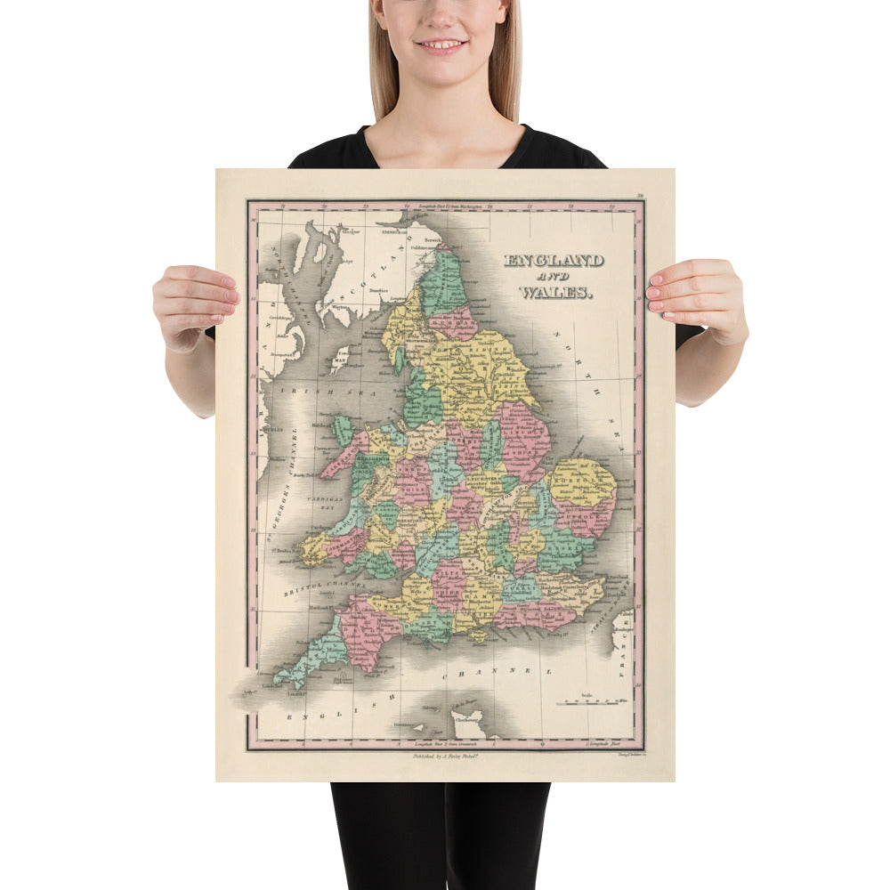 Old Map Of Counties In England Wales 1827 Historic County Map W old-map-of-counties-in-england-wales-1827-historic-county-map-w