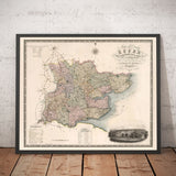 Alte Karte von Essex, 1831 von Greenwood & Co. - Southend, Colchester, Chelmsford, Romford, Dagenham, Brentwood, Basildon 