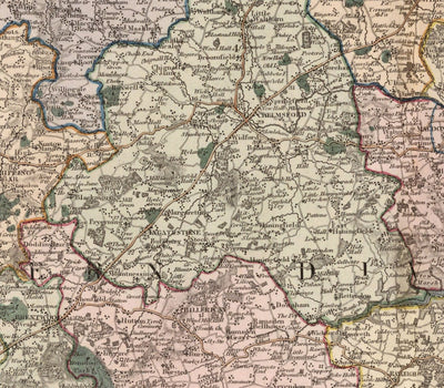 Alte Karte von Essex, 1831 von Greenwood & Co. - Southend, Colchester, Chelmsford, Romford, Dagenham, Brentwood, Basldon