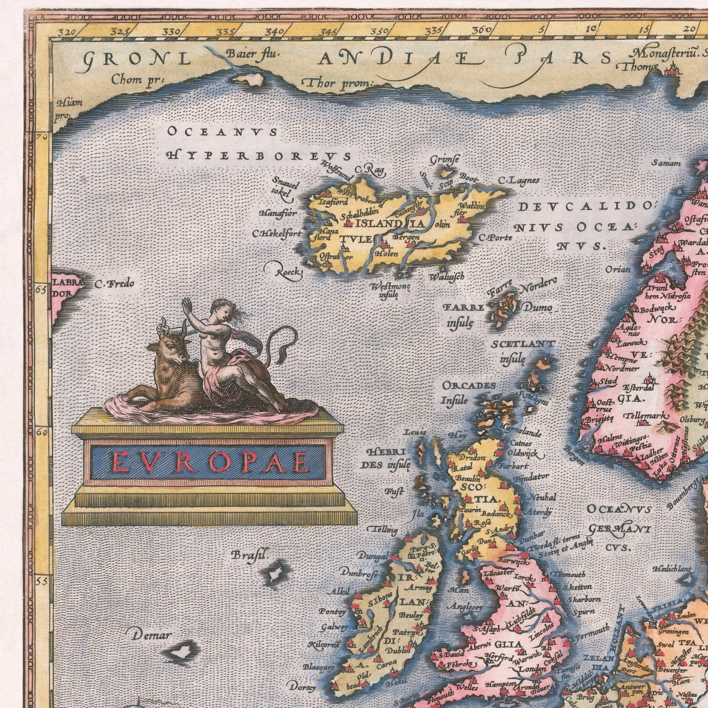 Alte Karte von Europa, 1570 - der erste Europäische Atlas - von Abraham Ortelius