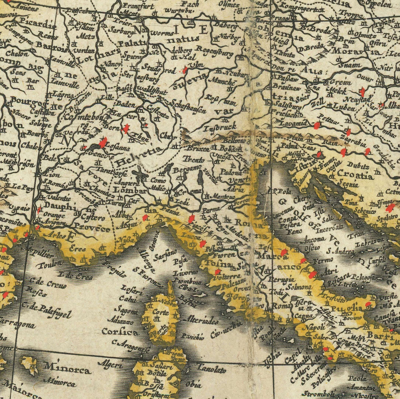 Alte Karte von Europa von John Speed, 1627 - England, Frankreich, Deutschland, Italien, Russland - Städte, Jakobekleidung