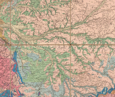 Alte geologische Karte von Frankreich, 1840 von André Brochant de Villiers - Westeuropa, Belgien