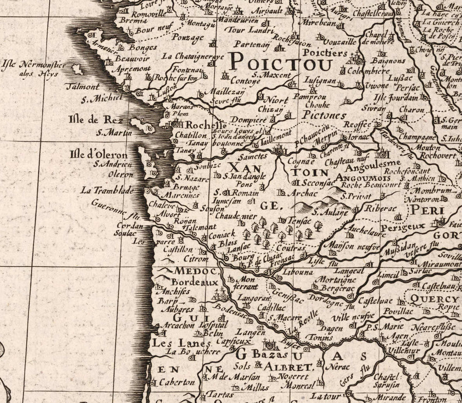 Old Map of France, 1627 by John Speed - Belgium, Normandy, Brittany, Cote d&