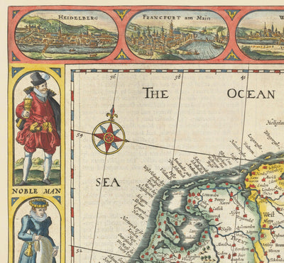 Alte Karte von Deutschland von John Speed, 1627 - Heiliges Römisches Reich, Deutsches Reich - Österreich, Tschechien, Polen, Schweiz