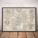 Old Map of Gloucestershire, 1611 by John Speed - Bristol, Cheltenham, Gloucester, Kingswood, Filton, South