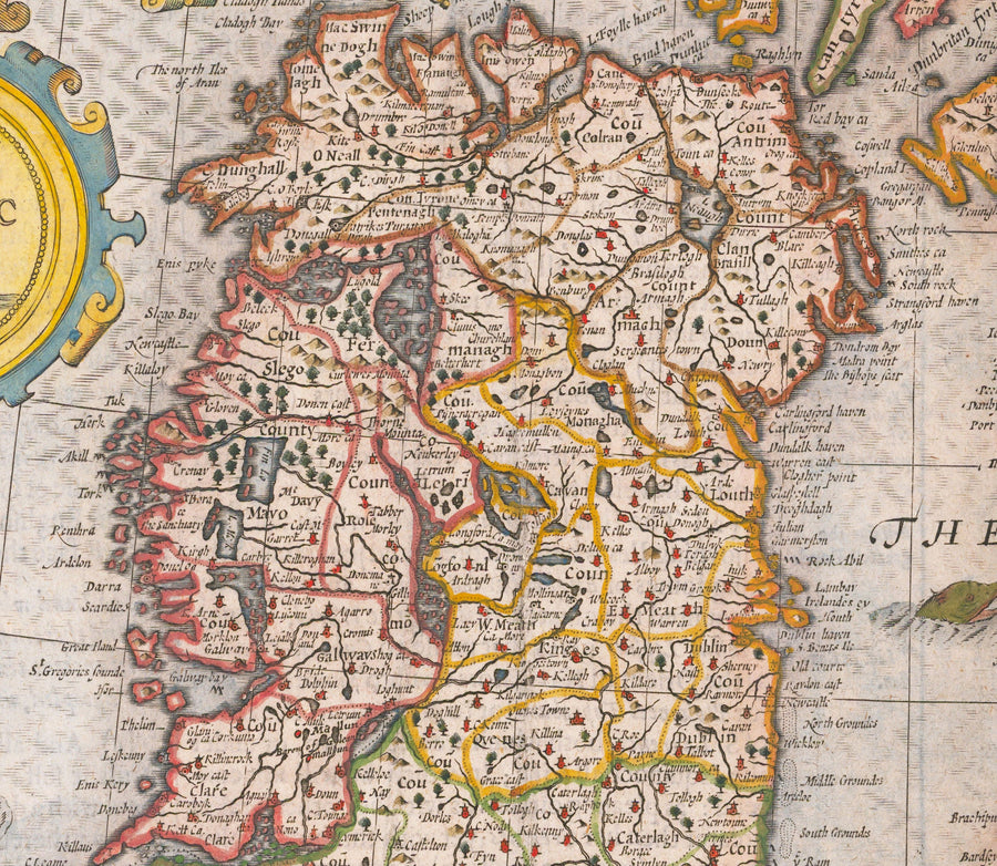 Mappa antica delle Isole Britanniche del 1611 di John Speed - Regno Unito, Inghilterra, Scozia, Galles, Irlanda 