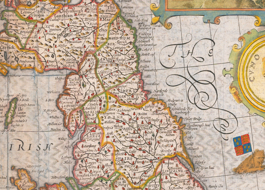 Mappa antica delle Isole Britanniche del 1611 di John Speed - Regno Unito, Inghilterra, Scozia, Galles, Irlanda 