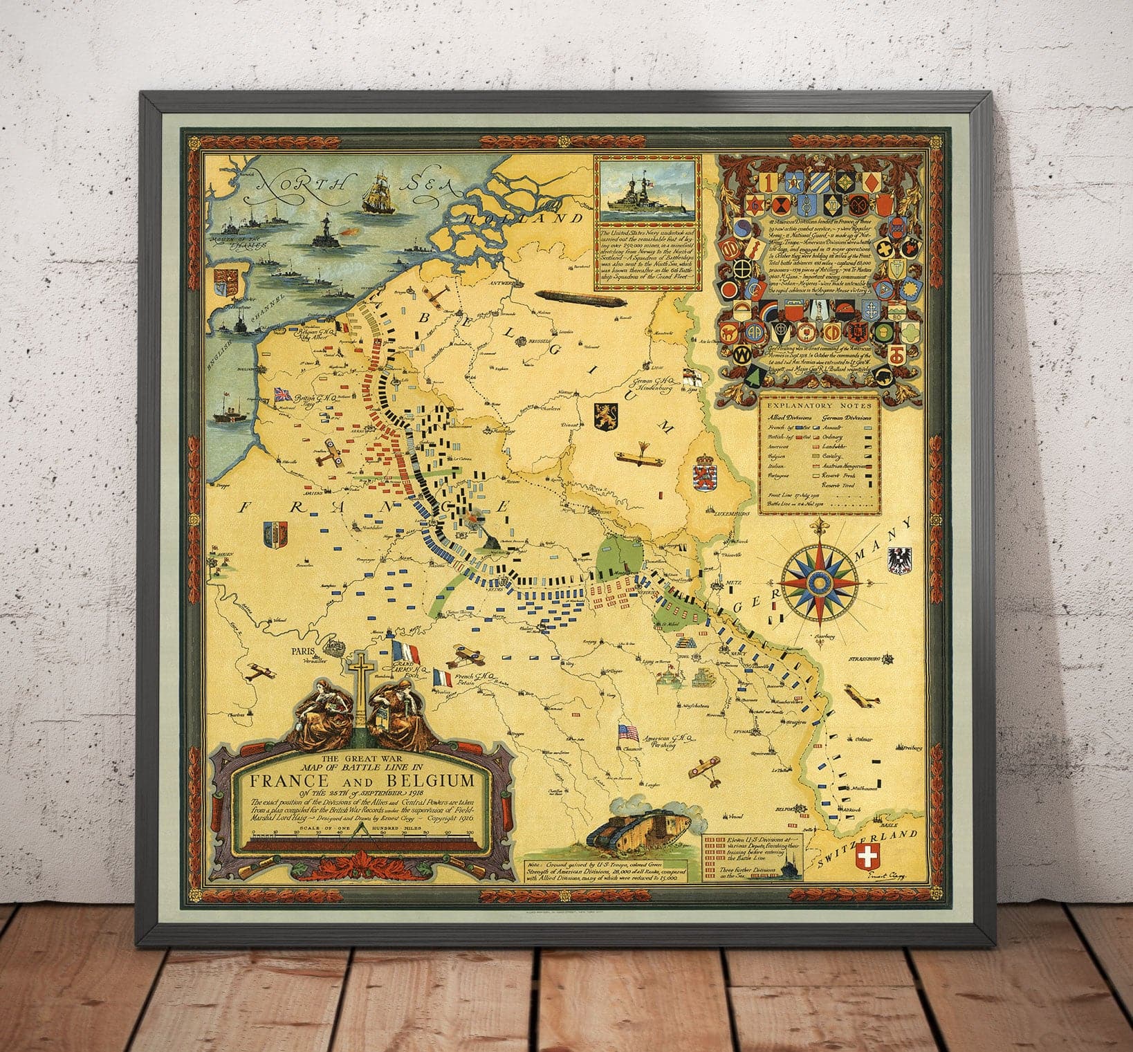 Old Map Of The Great War WW1 England France Germany Belgium Fla old-map-of-the-great-war-ww1-england-france-germany-belgium-fla