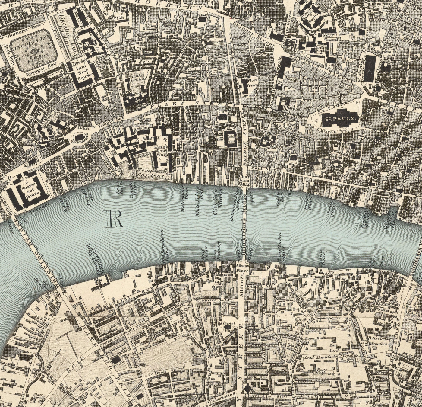 Big Old Map of London by C&J Greenwood, 1830 - Monochrome With Unique ...
