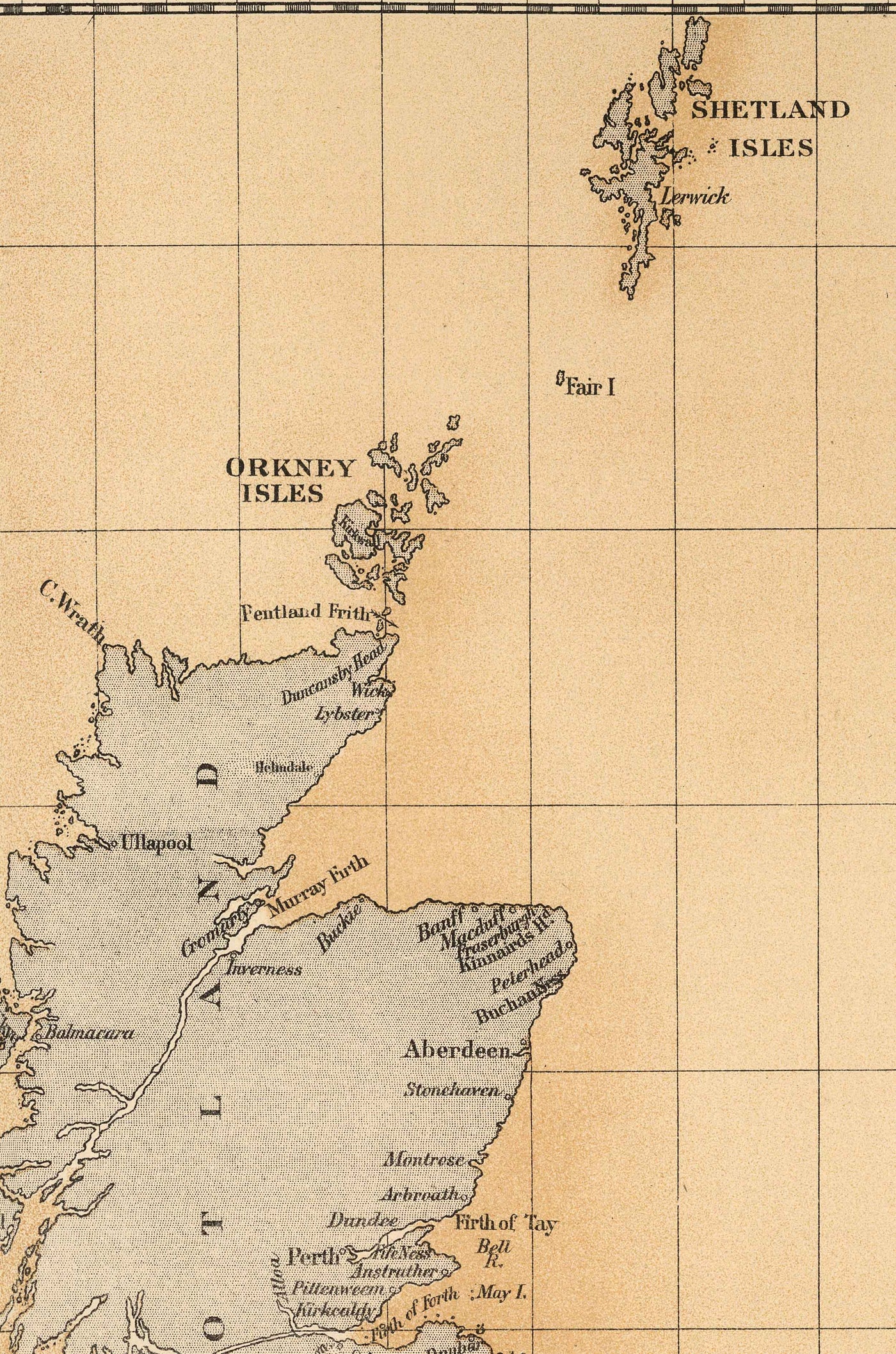 Alte Schellfischkarte der Nordsee, 1883 von O.T. Olsen - Schellfischfang, Verbreitung, Laichzeit, etc.