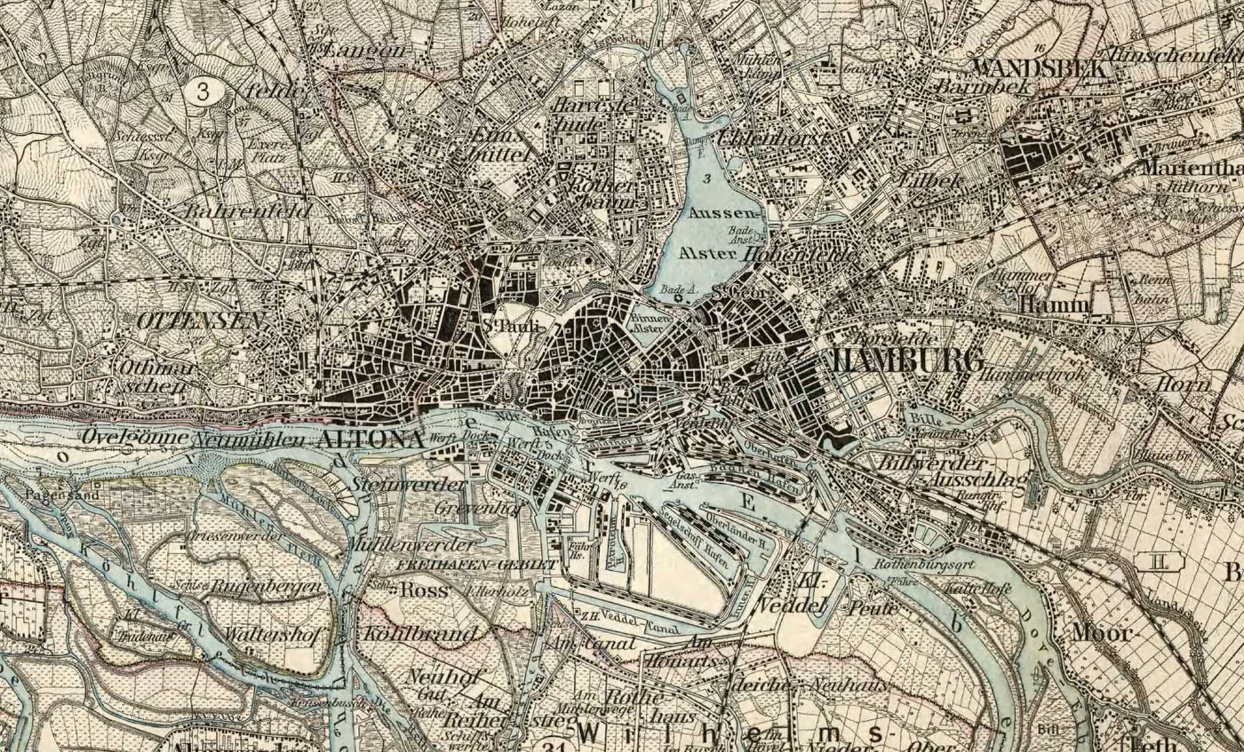Mapa antiguo hecho a mano (Alemania) - Haga su propio mapa topográfico del Reich de 1800 (Reichsamt für Landesaufnahme)
