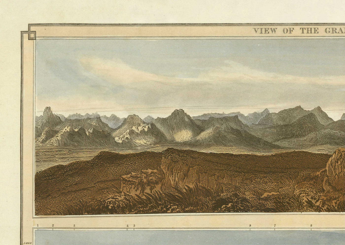 Ancienne carte des collines d'Ecosse en 1832 par John Thomson - Les Highlands, Ben Nevis, Loch na Garr, Cairngorms, Ben Macdui, Ben Venue