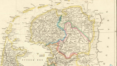 Alte Karte von Holland und Belgien, 1858 - Niederlande, Flandern, Luxemburg, Brüssel, Brügge, Amsterdam, Antwerpen