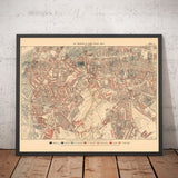 Map of London Poverty 1898-9, Outside Southern District, by Charles Booth - Oval, Brixton, Herne Hill, Lambeth - SW8, SW9, SW2, SE5, SE24, SE22, SE15