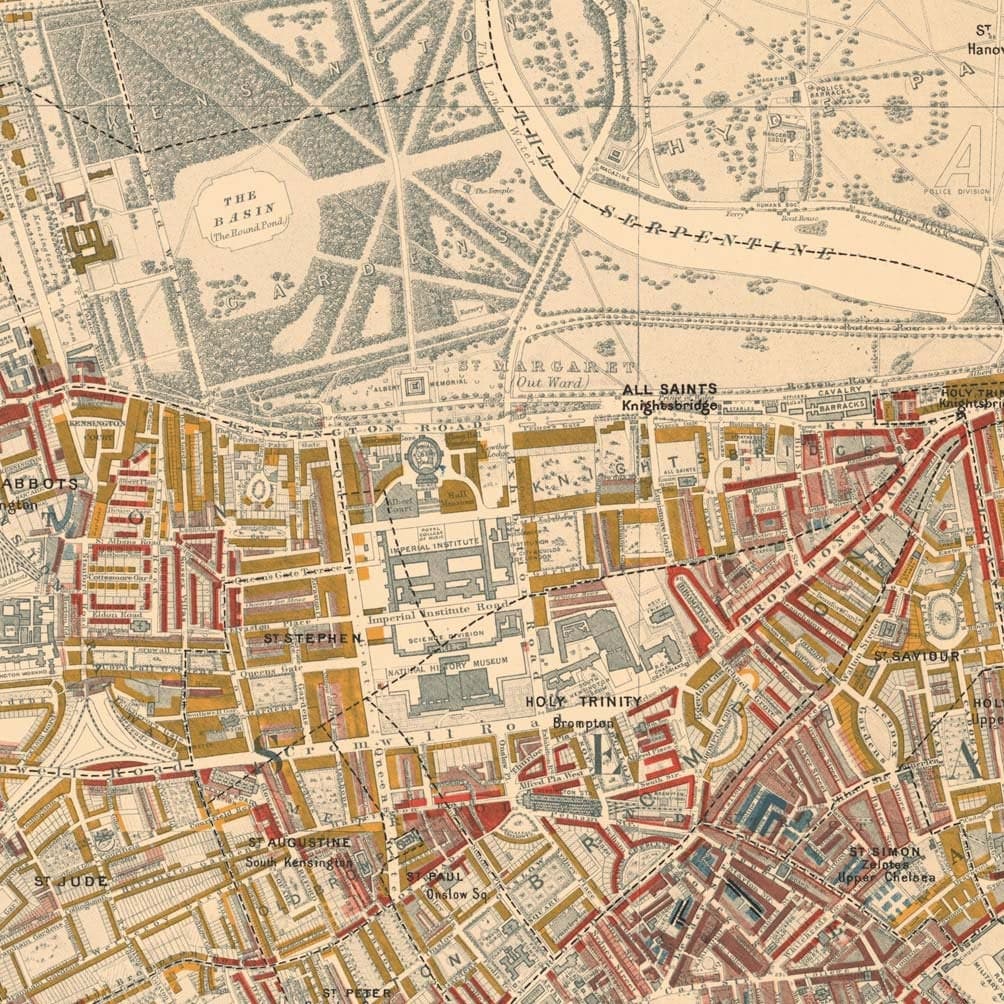 Designer Gesichtsmaske mit CUSTOM Historischer Karte von London (Charles Booth, John Rocque, C&amp;J Greenwood)