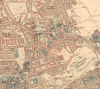 Enorme mapa de la pobreza de Londres de Charles Booth, 1888-9