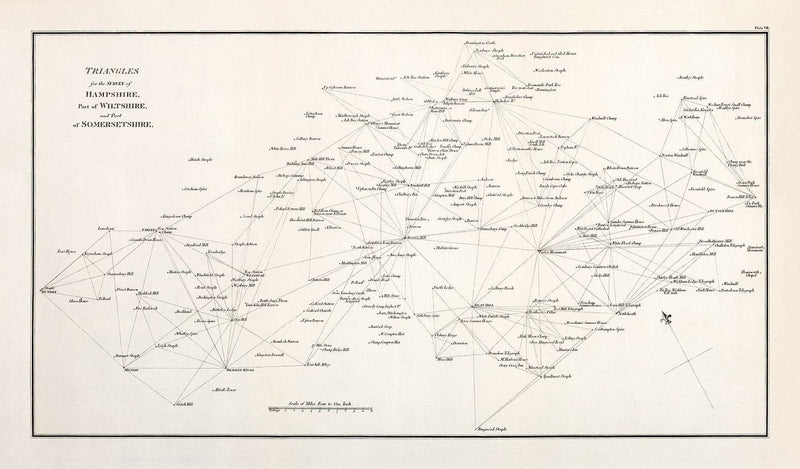 Old Map of Hampshire, 1811 - First Triangulation Ordnance Survey Chart ...