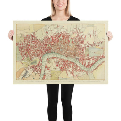 Seltene alte Karte von London von Hogg, 1784 - Westminster, Stadt London, Soho, Holborn, Covent Garden,