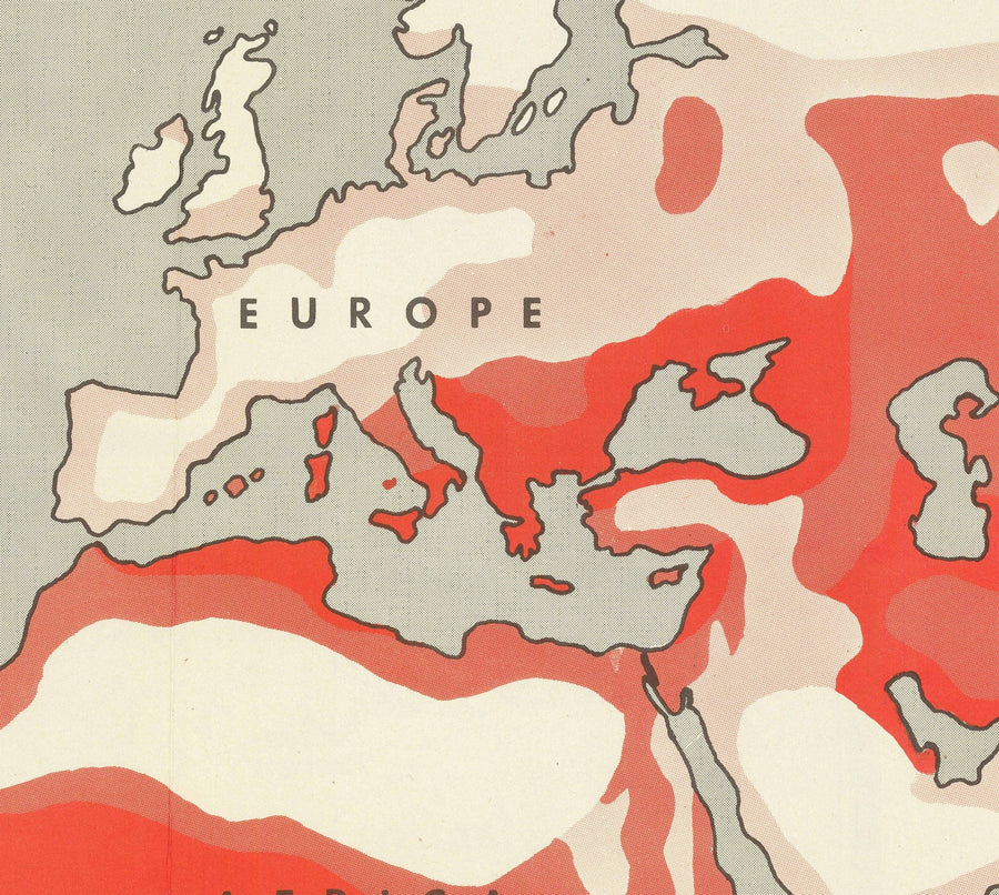 Mapa del Mundo Viejo por el Dr. Seuss, 1943 - Gráfico de pared del Malaria del Ejército de los EE. UU. Desde la Segunda Guerra Mundial