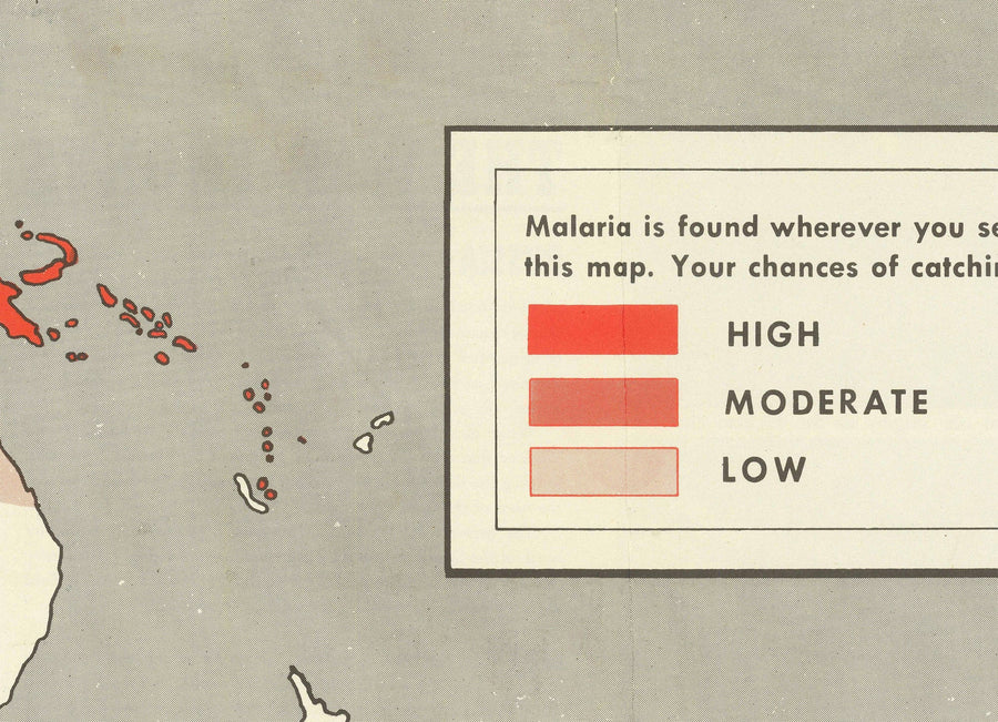 Mapa del Mundo Viejo por el Dr. Seuss, 1943 - Gráfico de pared del Malaria del Ejército de los EE. UU. Desde la Segunda Guerra Mundial