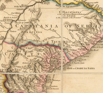 Seltene alte Karte von Südamerika von Faden, 1807 - Spanischer Kolonialismus - Brasilien, Peru, Kolumbien, Chile, Venezuela, Amazon