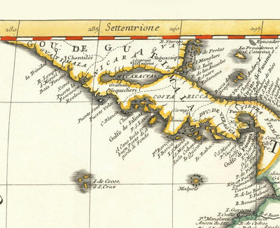 Ancienne carte d'Amérique du Sud de Coronelli 1690 - Brésil, colonies espagnoles, Pérou, Paraguay, Venezuela, Magellanica, Amazonie