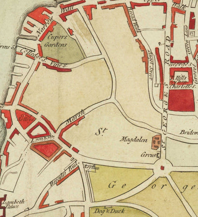Mapa antiguo raro de Londres por Hogg, 1784 - Westminster, Ciudad de Londres, Soho, Holborn, Covent Garden,