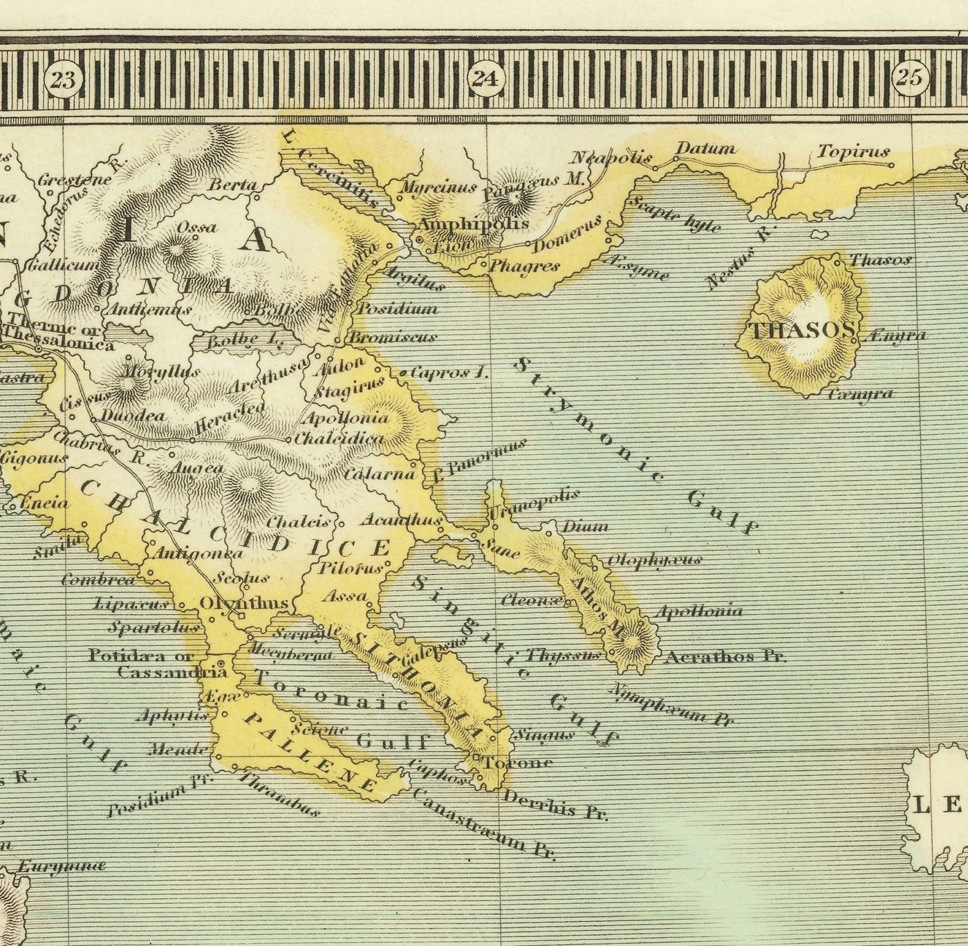 Old Map of Ancient Greece, 1834, by Teesdale - Crete, Macedonia, Corfu, Albania, Athens, Thessaly, Attica