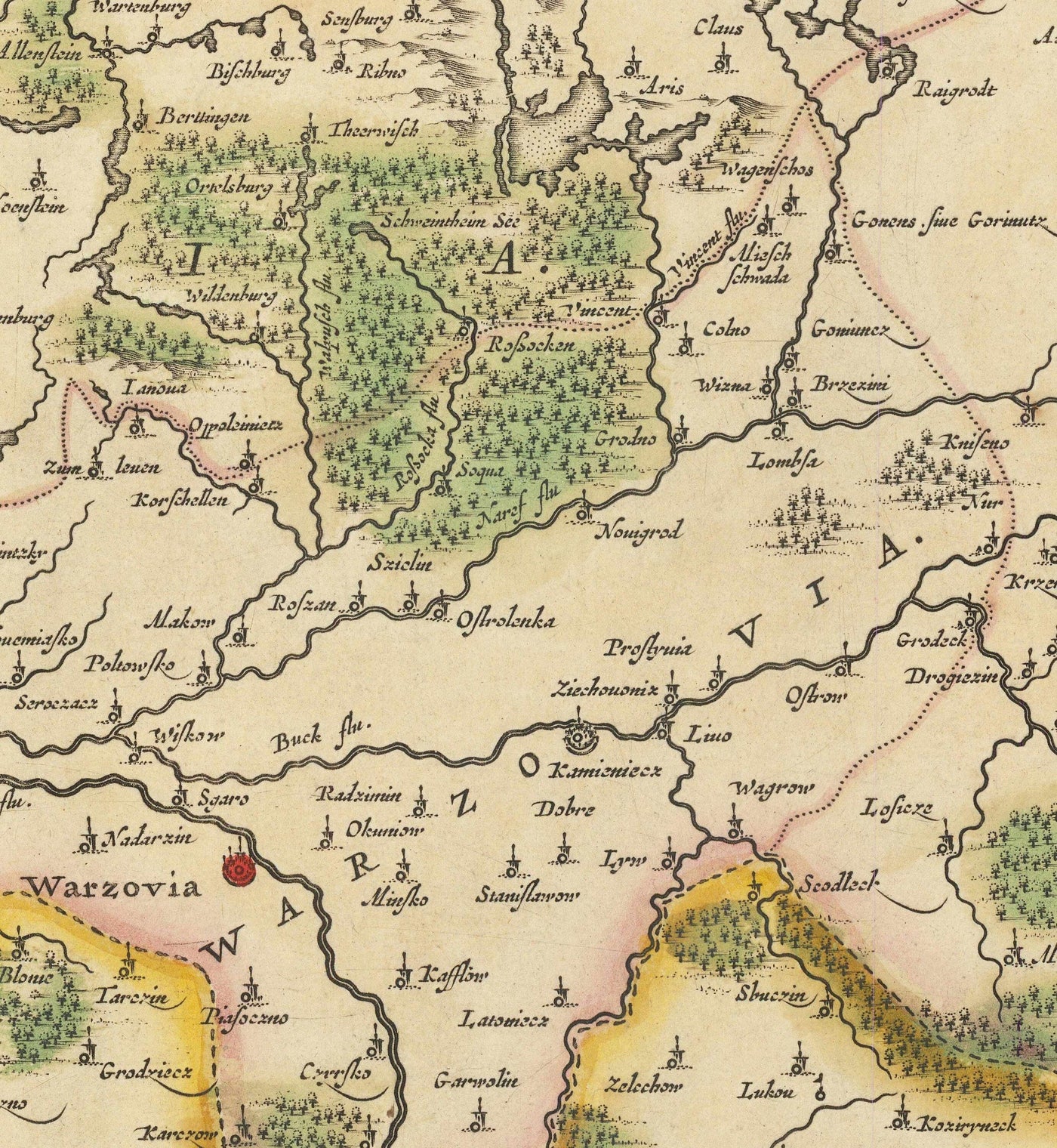Alte Karte von Polen von Jan Jansson, 1640 - Deutschland, Preußen, Litauen, Schlesien, Lausitz, Warschau, Berlin, Krakau