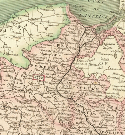 Ancienne Carte de Pologne de John Cary, 1799 - Partitions de Commonwealth Polonais-Lituanien - Autriche, Russie, Prusse