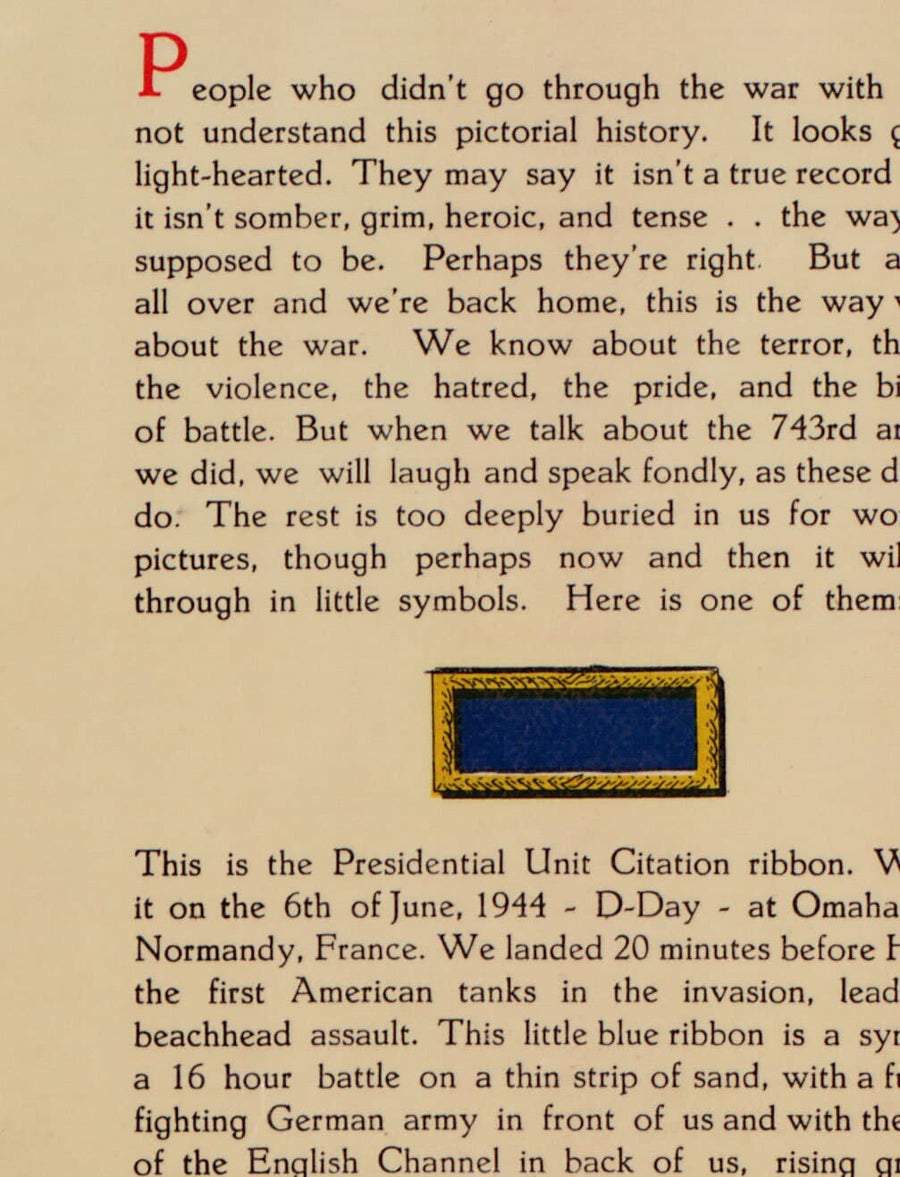 Alte Karte der D-Day-Landung in der Normandie, 1944 - 743. Panzerbataillon in Nordfrankreich - US-Armee im Zweiten Weltkrieg 