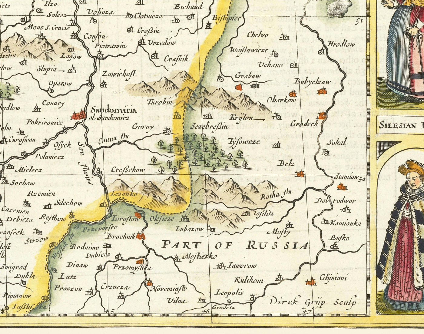 Raro viejo mapa de Polonia por John Speed, 1626-Alemania, Prusia, Lituania, Bohemia, Varsovia