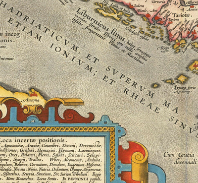 Alte Karte von Kroatien, Bosnien und Serbien, 1573 von Ortelius - Adriatisches Meer, Venedig, Zagreb, Belgrad, Sarajevo, Inseln