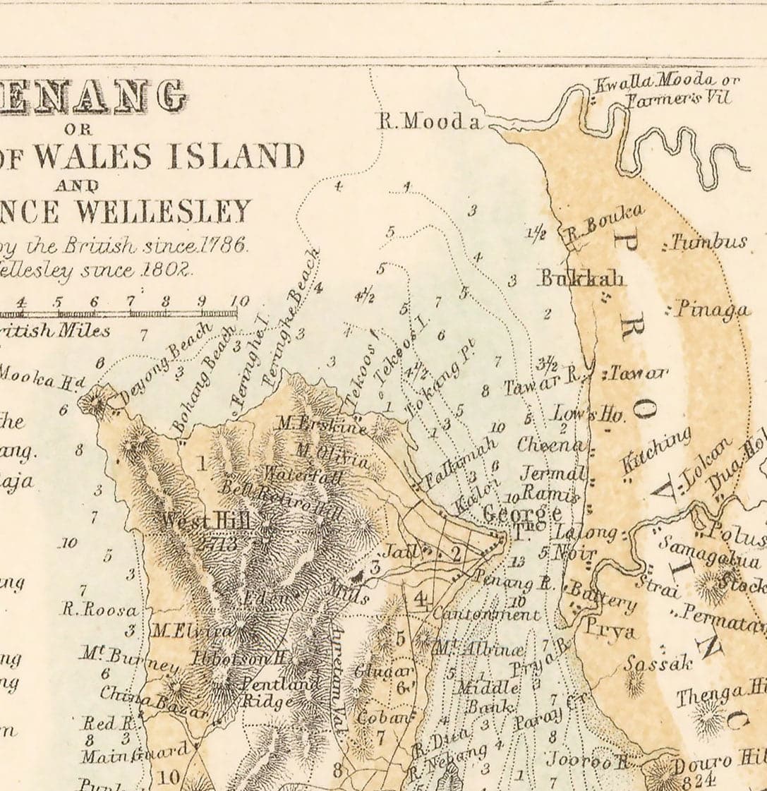 Ancienne carte coloniale de la péninsule de Malaisie, 1860 par Fullarton - Singapour, Penang, Malacca, Naning - Colonies britanniques