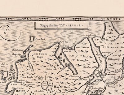 Antiguo mapa de Bedfordshire 1611, John Speed - Bedford, Luton, Dunstable, St Neots, Kempston, Leighton Buzzard