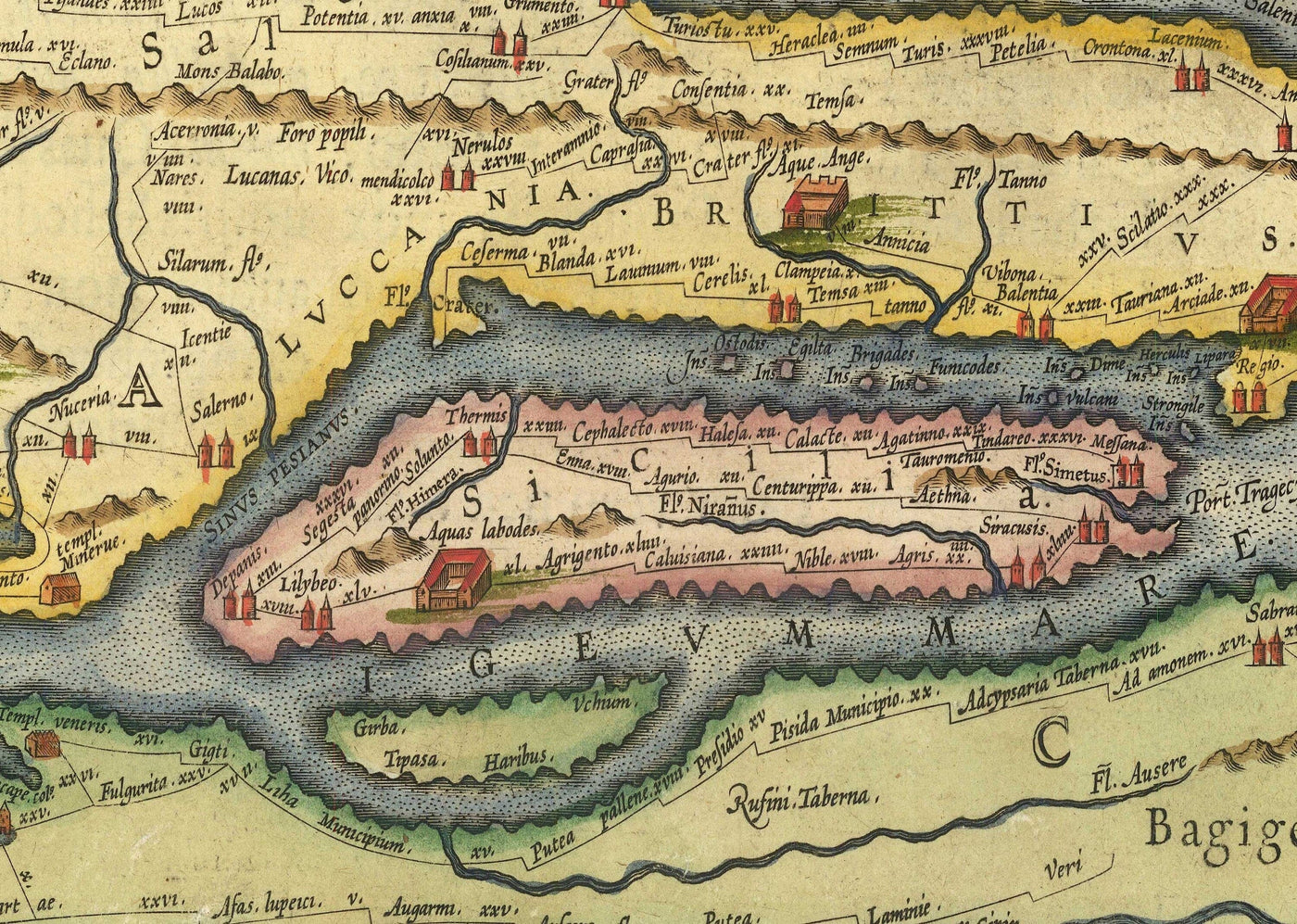 Alte Karte der Straßen des Römischen Reiches, 1624 von Ortelius & Peutinger - Cursus Publicus, Rom, Europa, Caesar Augustus