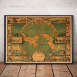 Antiguo mapa del Canal de Panamá, 1930 por Tripp - Ciudad de Panamá, Gatún, Bocas del Toro, Islas de las Perlas, Boquete, Isla del Rey - Enmarcado Sin enmarcar Regalo