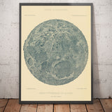 Old Moon Illustration, 1888 par Leon Fenet - Lithographie du graphique lunaire français