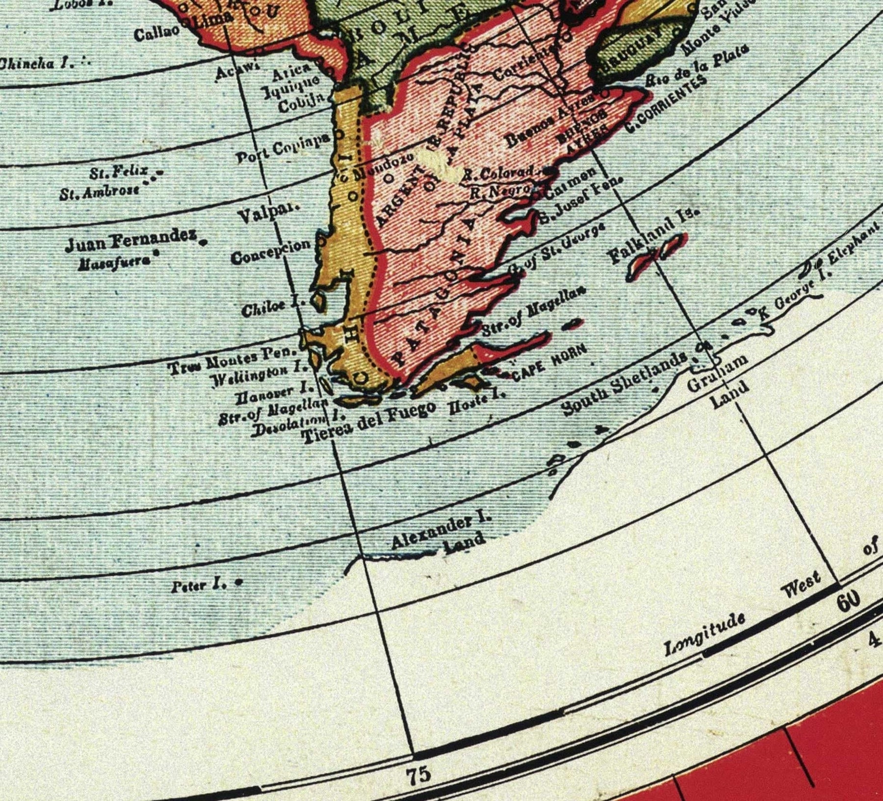 First Map Product Old Flat Earth World Map, 1892, by Alexander Gleason - Rare Patented P ...