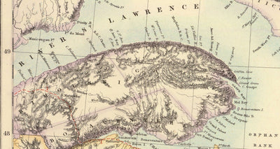 Alte Karte von Neufundland, Neuschottland und Neubraunschweig, 1872 von Fullarton - Kanada, Koloniales Britisch-Nordamerika