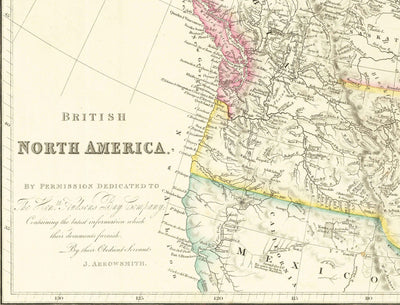 Antiguo mapa de Canadá, 1840 por Arrowsmith - Estados Unidos, América Rusa, Alto y Bajo Canadá, Norteamérica Británica, Pueblos Nativos e Indígenas
