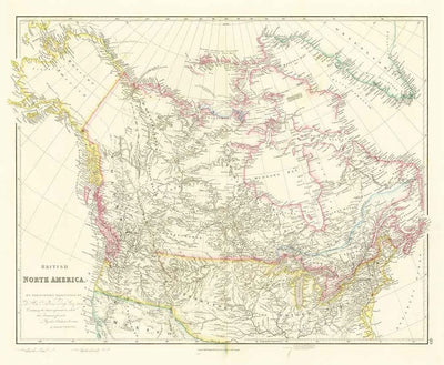 Alte Karte von Kanada, 1840 von Arrowsmith - USA, Russisch-Amerika, Ober- und Unterkanada, Britisch-Nordamerika, Eingeborene und Ureinwohner