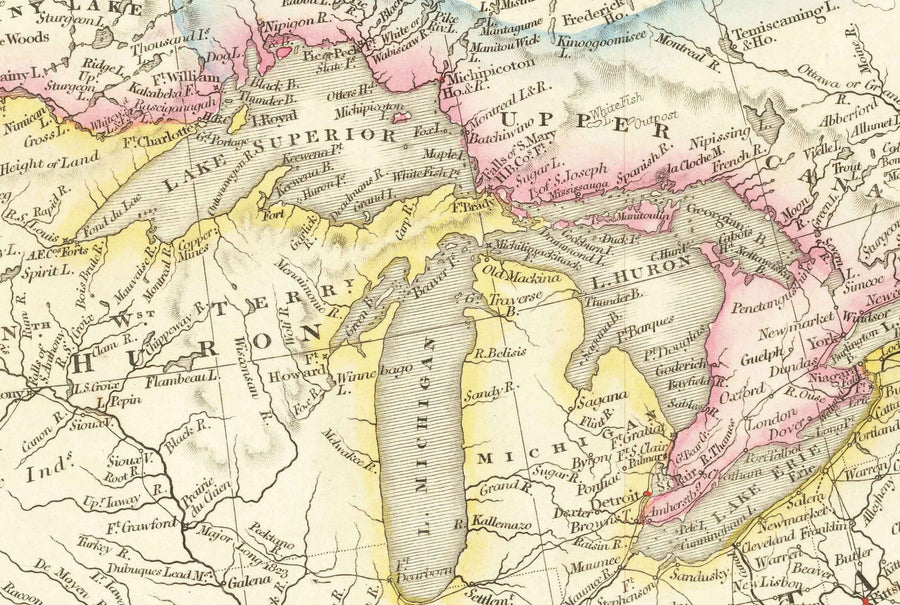 Alte Karte von Kanada, 1840 von Arrowsmith - USA, Russisch-Amerika, Ober- und Unterkanada, Britisch-Nordamerika, einheimische und indigene Völker 